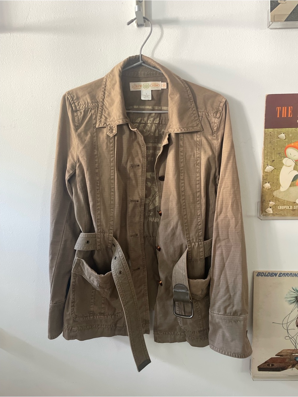 J. Crew Brown Utility Jacket with Belted Waist